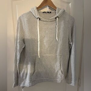 Hannah Gray and White Striped Hoodie